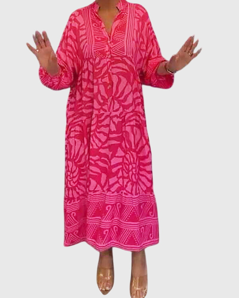 מכנסיים - שמלת מקסי עם הדפס אלגנטי