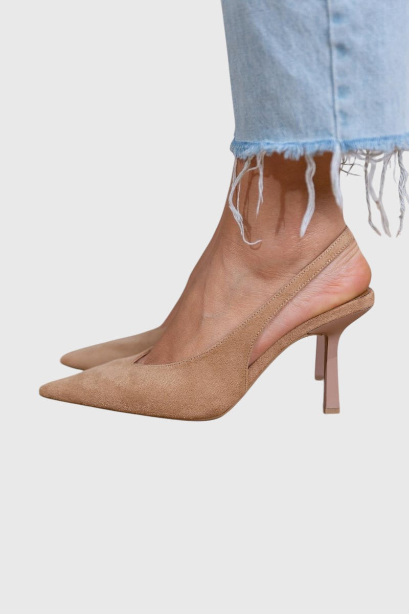 מרלנה - נעליים עם עקב נמוך בצבע נוד