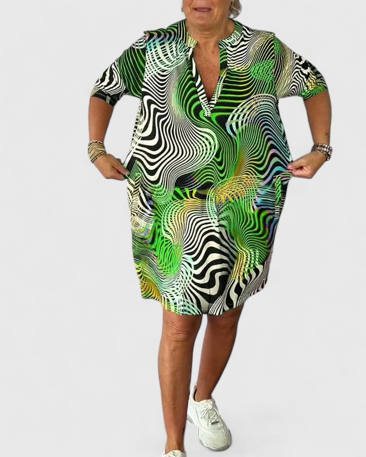 הלינאה - שמלת צווארון וי מעודנת