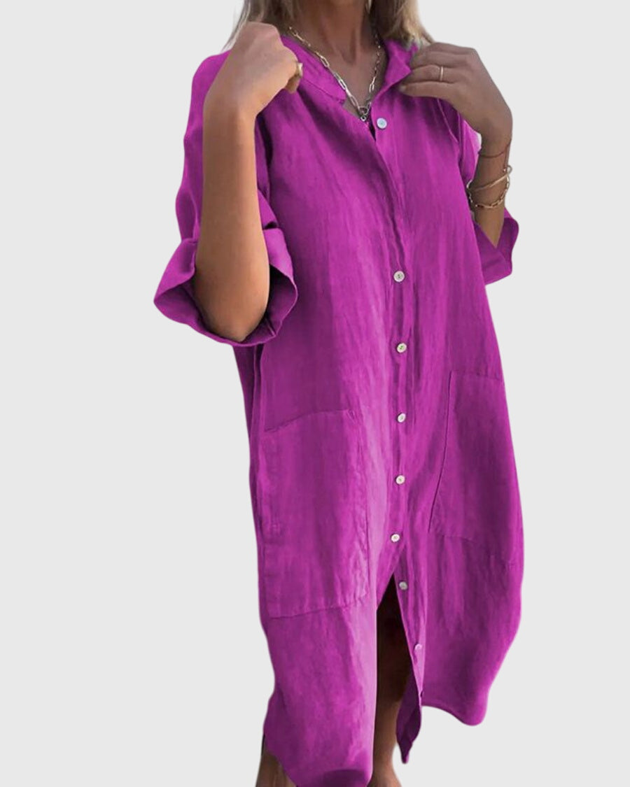 ג'יידי - שמלת חולצה קז'ואל בסגנון איביזה