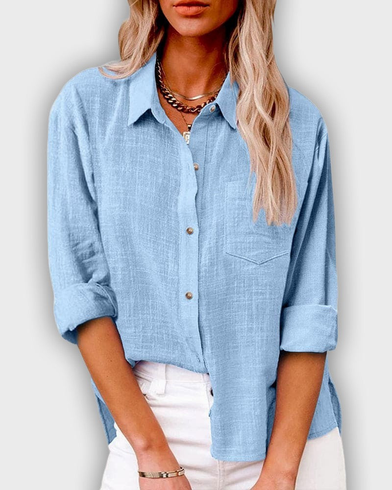 חולצת לייקרה לנשים עם שרוולים ארוכים בצבע כחול כהה