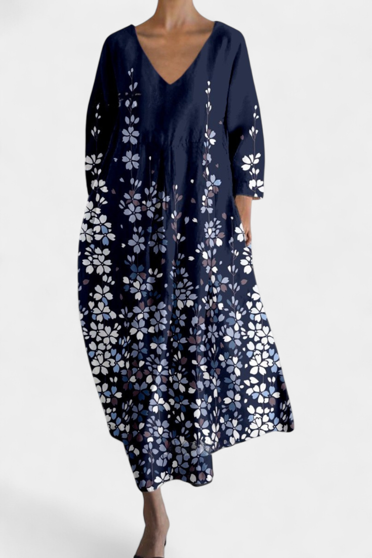 איזלינדה - שמלת צווארון וי נוחה