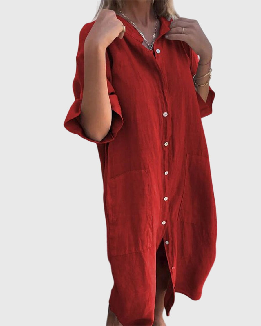 ג'יידי - שמלת חולצה קז'ואל בסגנון איביזה