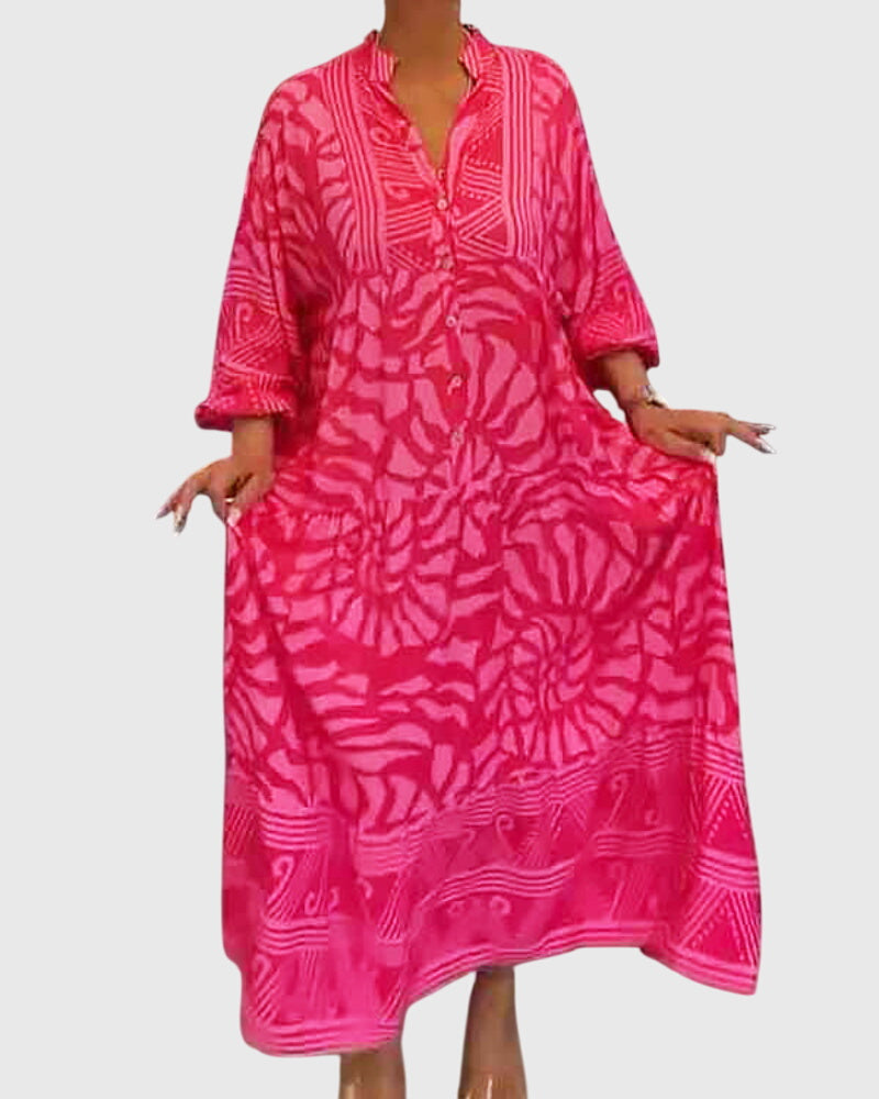 מכנסיים - שמלת מקסי עם הדפס אלגנטי